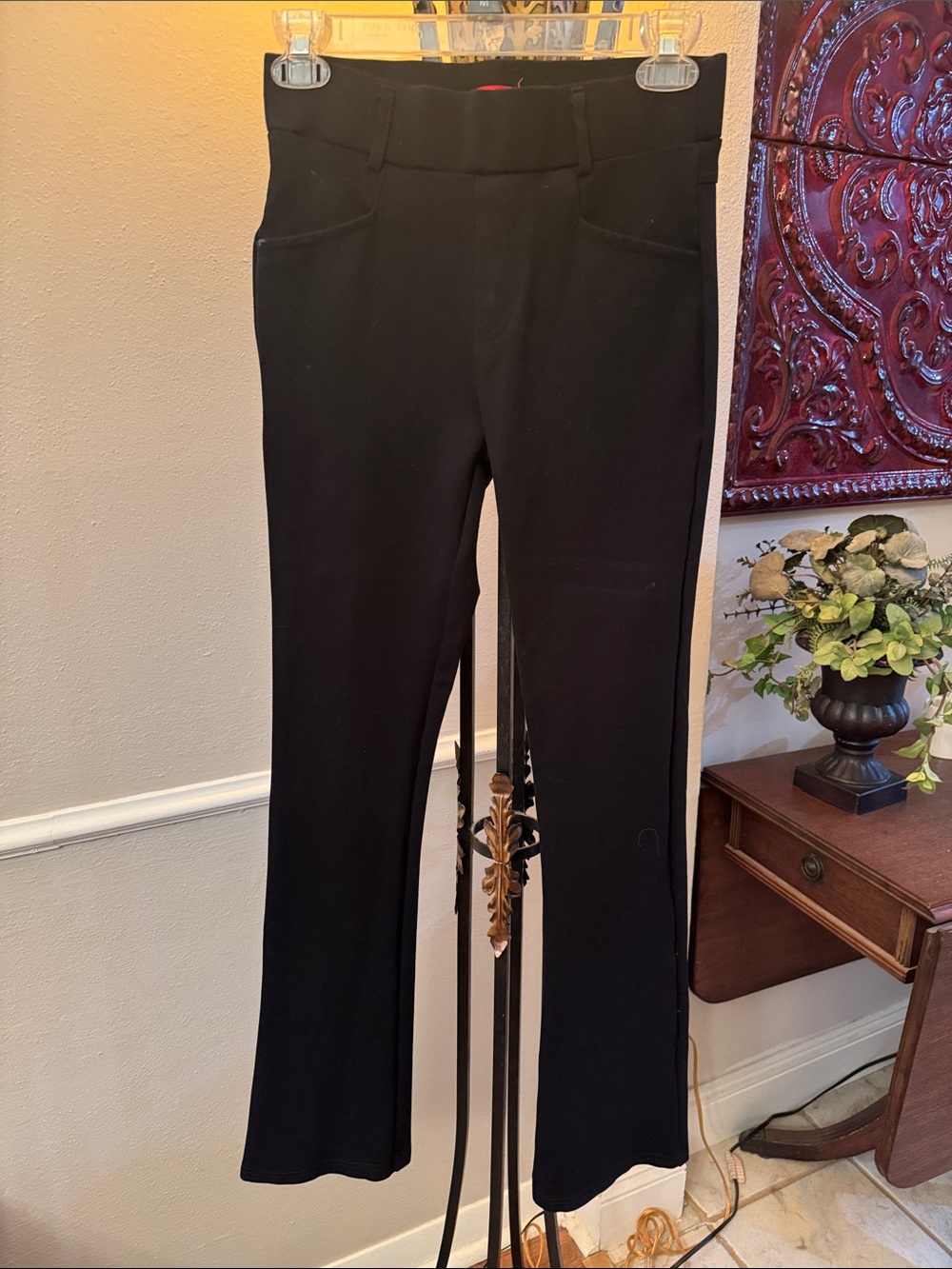 Classic Black Boot-Cut Ponte Pants